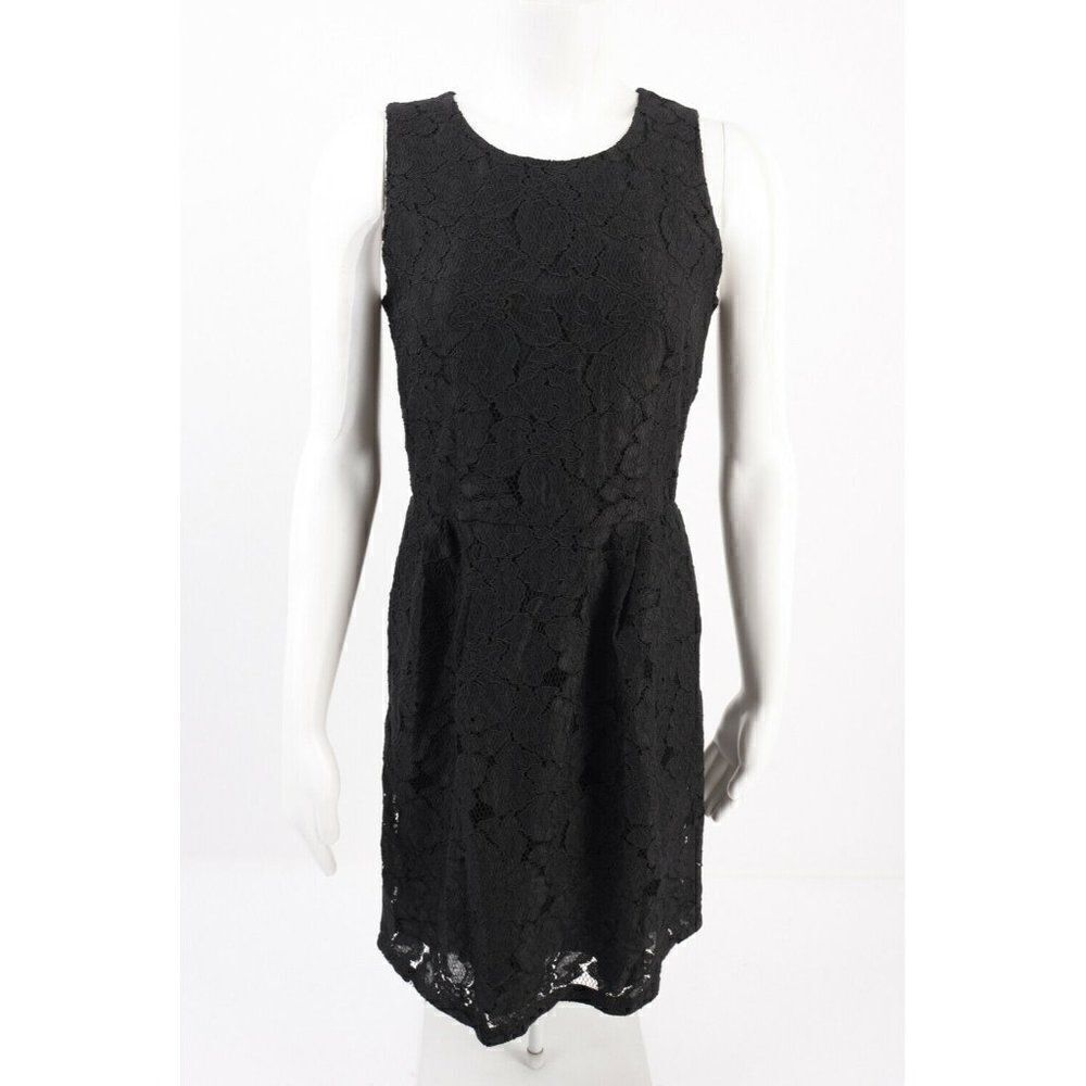 J.Crew Womens Fitted Sheath Lace Dress Sz 2 Black
